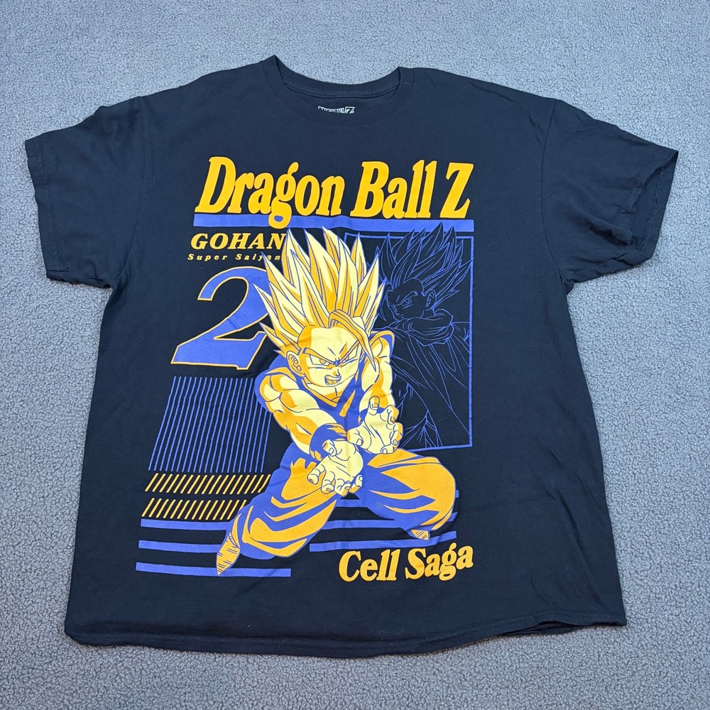 Dragon Ball Z T-Shirt Mens XL Black Gohan Super Saiyan 2 Cell Saga Graphic Tee